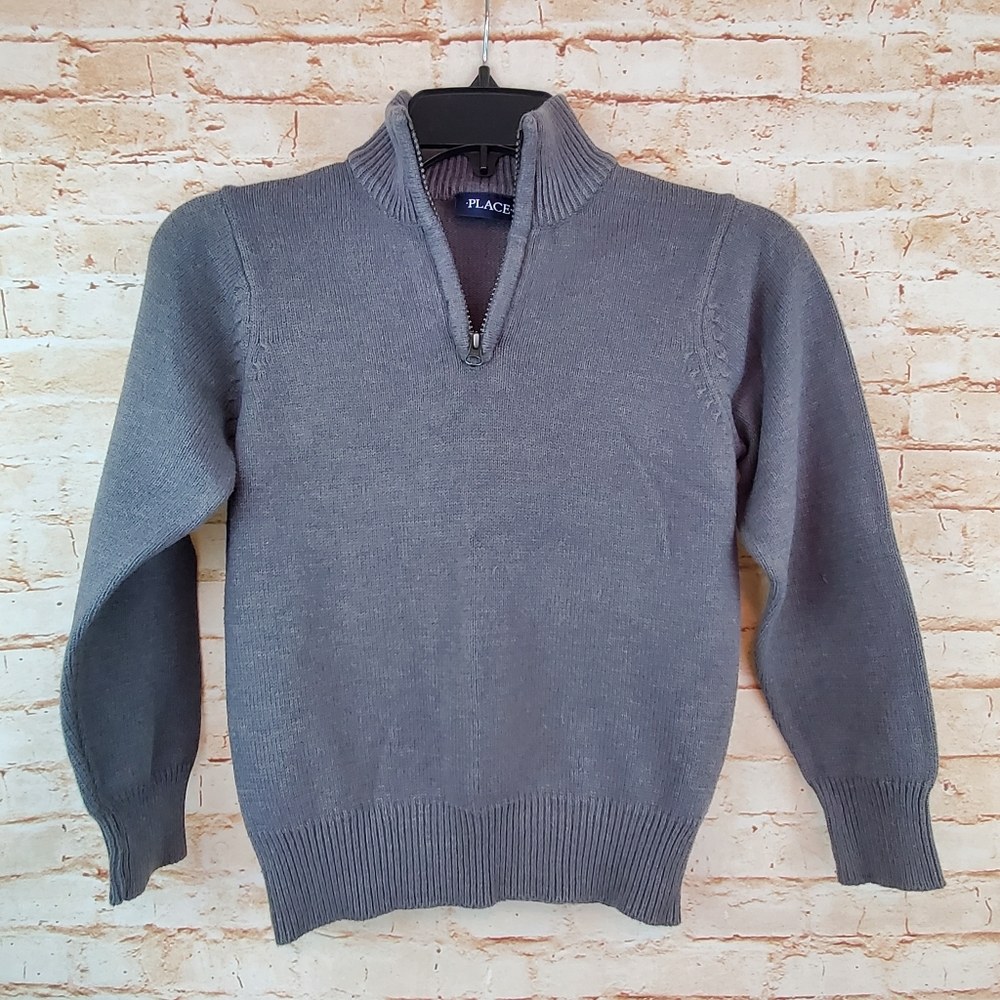 The Children's Place Boys Grey Zipper Sweater Size 6